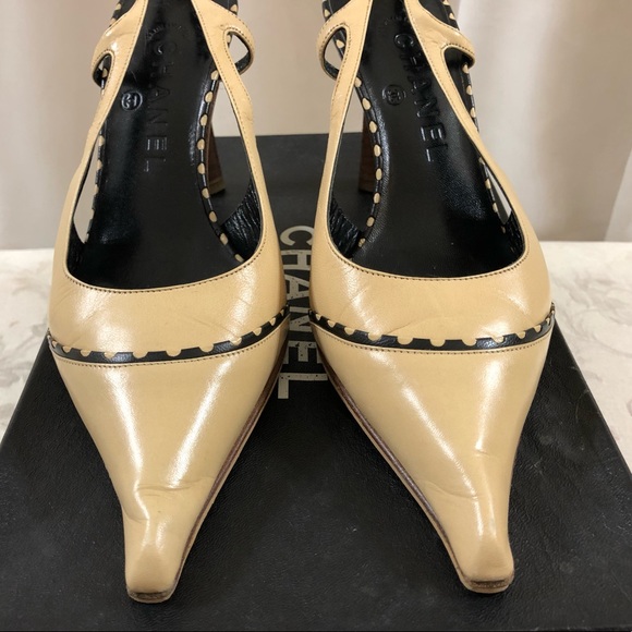 🆕 Chanel CC stitching slingback pumps 💃🏻 - Picture 2 of 7